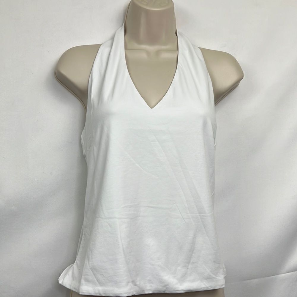 Lanston REVOLVE white knit halter top size medium L-1743ac NWT